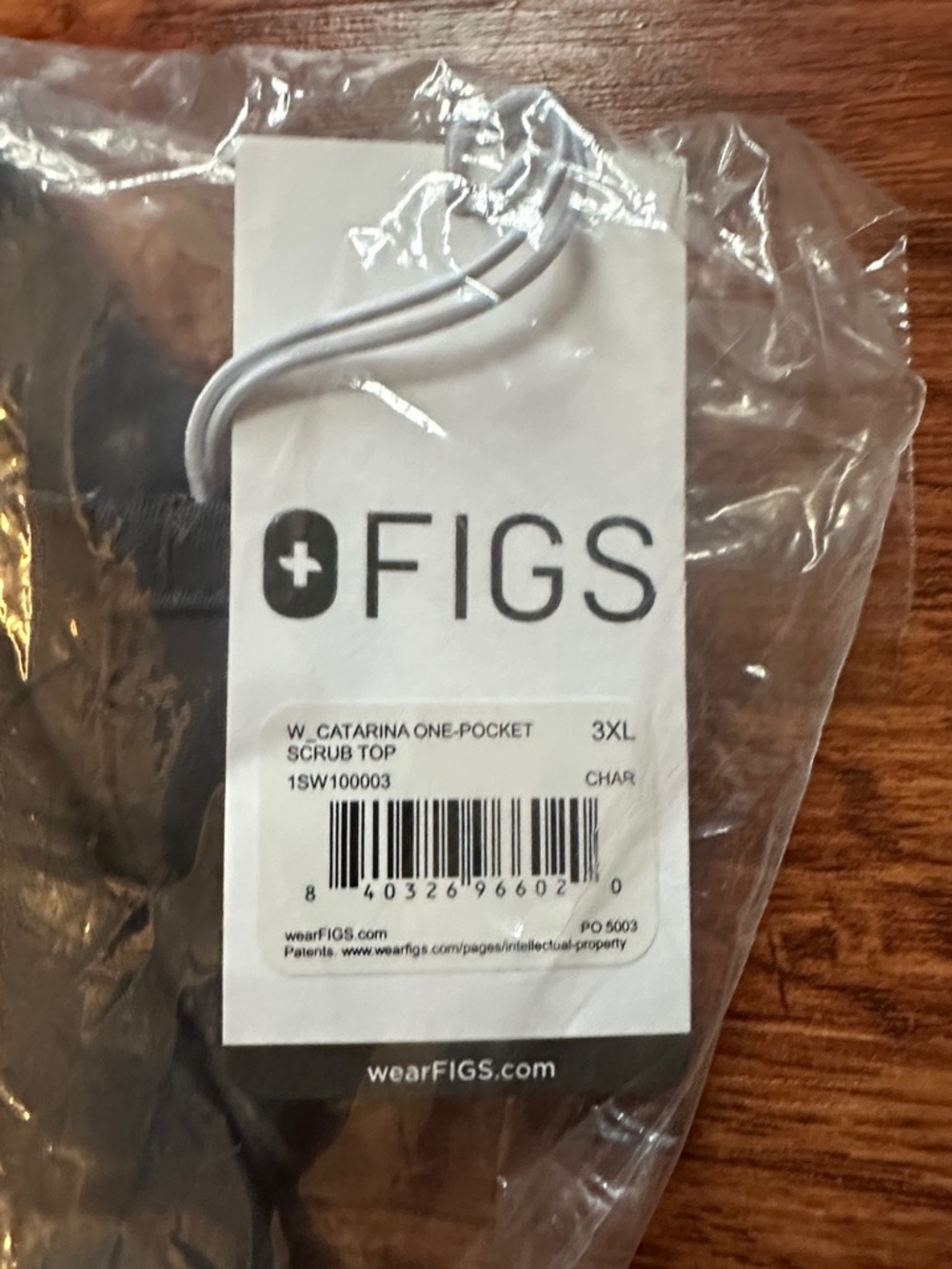Figs Catarina One-Pocket Scrub Top Charcoal Women’s 3XL NWT NIB - Picture 6 of 6
